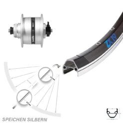 Vorderes Laufrad 28 Zoll Exal ZX19 Shimano DH-3D35 Nabendynamo