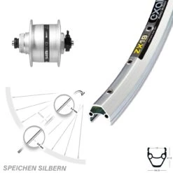 Vorderrad Mit Nabendynamo Shimano DH-3D35 Exal ZX19 28 Zoll