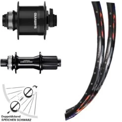 26 Zoll Laufradsatz DRC Felge 28-559 Shimano Dynamo DH-UR 708 Disc Deore FH-M 6010