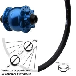 Vorderrad 27,5 Zoll Ryde Andra 40 Disc Nabendynamo Blau Son 28-15