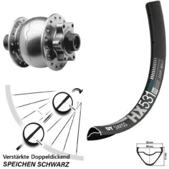 Dt-swiss 27,5+ Zoll Vorderrad Nabendynamo Son 28-15 DT Swiss HX 531