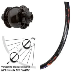 26 Zoll Nabendynamolaufrad DRC Felge 28 Mm Son 28-15 Disc Schwarz Eloxiert