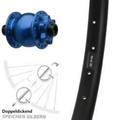 Vorderrad 27,5 Zolll Ryde Rival 30 Disc Nabendynamo 6-Loch Boost Son 28-15