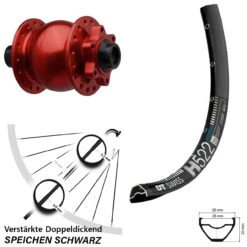 Dt-swiss Nabendynamo Vorderrad Son 28-15 DT Swiss H 522 27,5 Zoll Boost