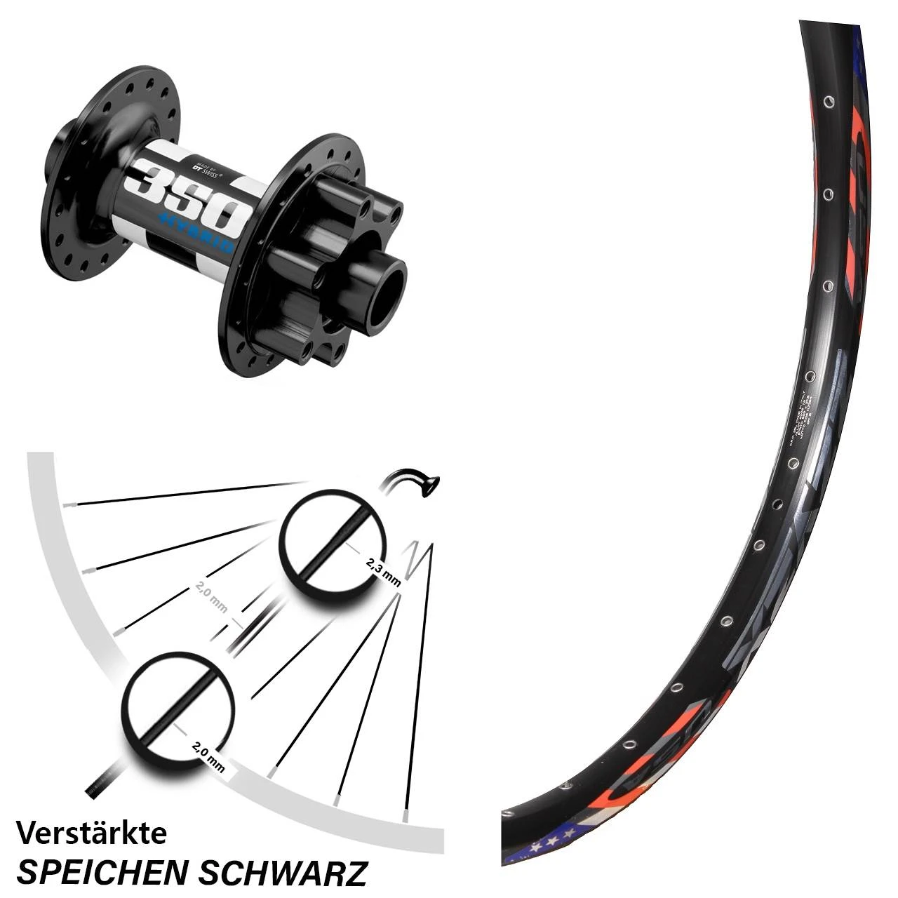 DRC Zzyzx Disc Vorderrad 26 Zoll Mit DT Swiss 350 Hybrid VR Nabe 15/100 3 DRC Zzyzx Disc Vorderrad 26 Zoll Mit DT Swiss 350 Hybrid VR Nabe 15/100