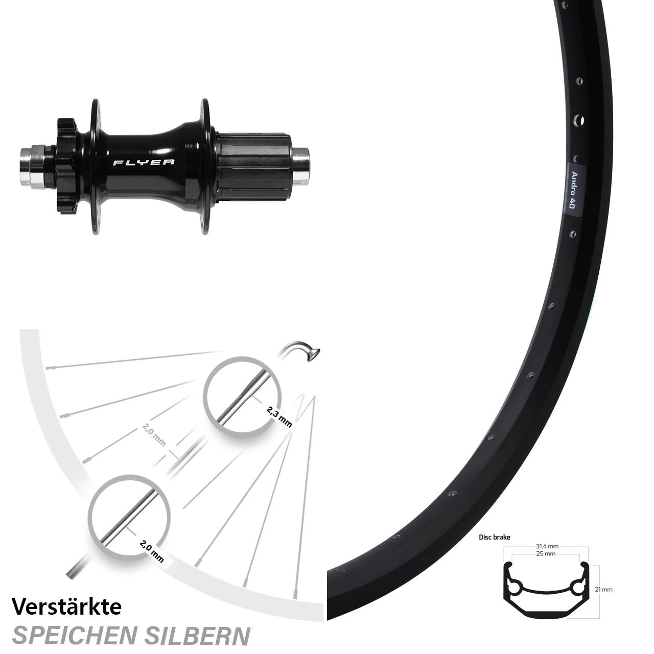 20 Zoll Hinterrad Formula DHT-142 Ryde Andra 40 Disc 3 20 Zoll Hinterrad Formula DHT-142 Ryde Andra 40 Disc