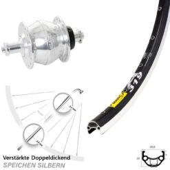 Vorderrad Mit Nabendynamo Shutter Precision PV-8 Mavic A 319 28 Zoll