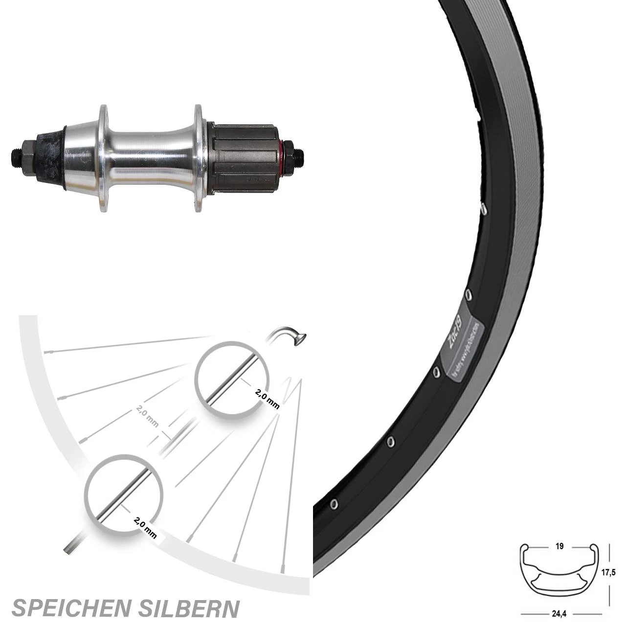 Novatec7-Fach Ryde ZAC 19 Hinterrad 26 Zoll 3 Novatec7-Fach Ryde ZAC 19 Hinterrad 26 Zoll