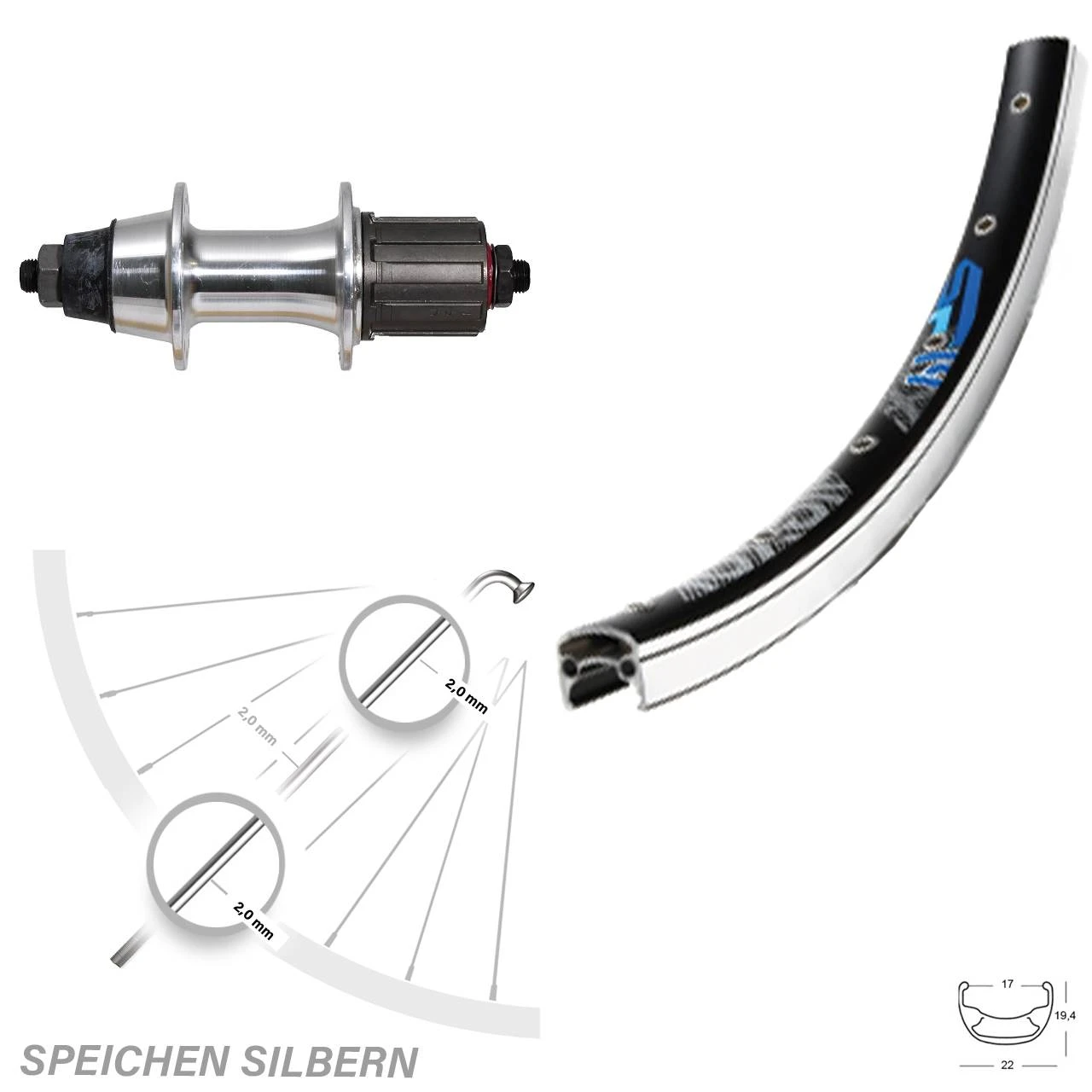 Novatec 7-Fach Exal SP 19 Laufrad 26 Zoll 3 Novatec 7-Fach Exal SP 19 Laufrad 26 Zoll