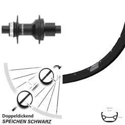 Shimano FH-MT410 Ryde Rival 21 Laufrad 27,5 Zoll Centerlock Micro Spline 12x142 Mm