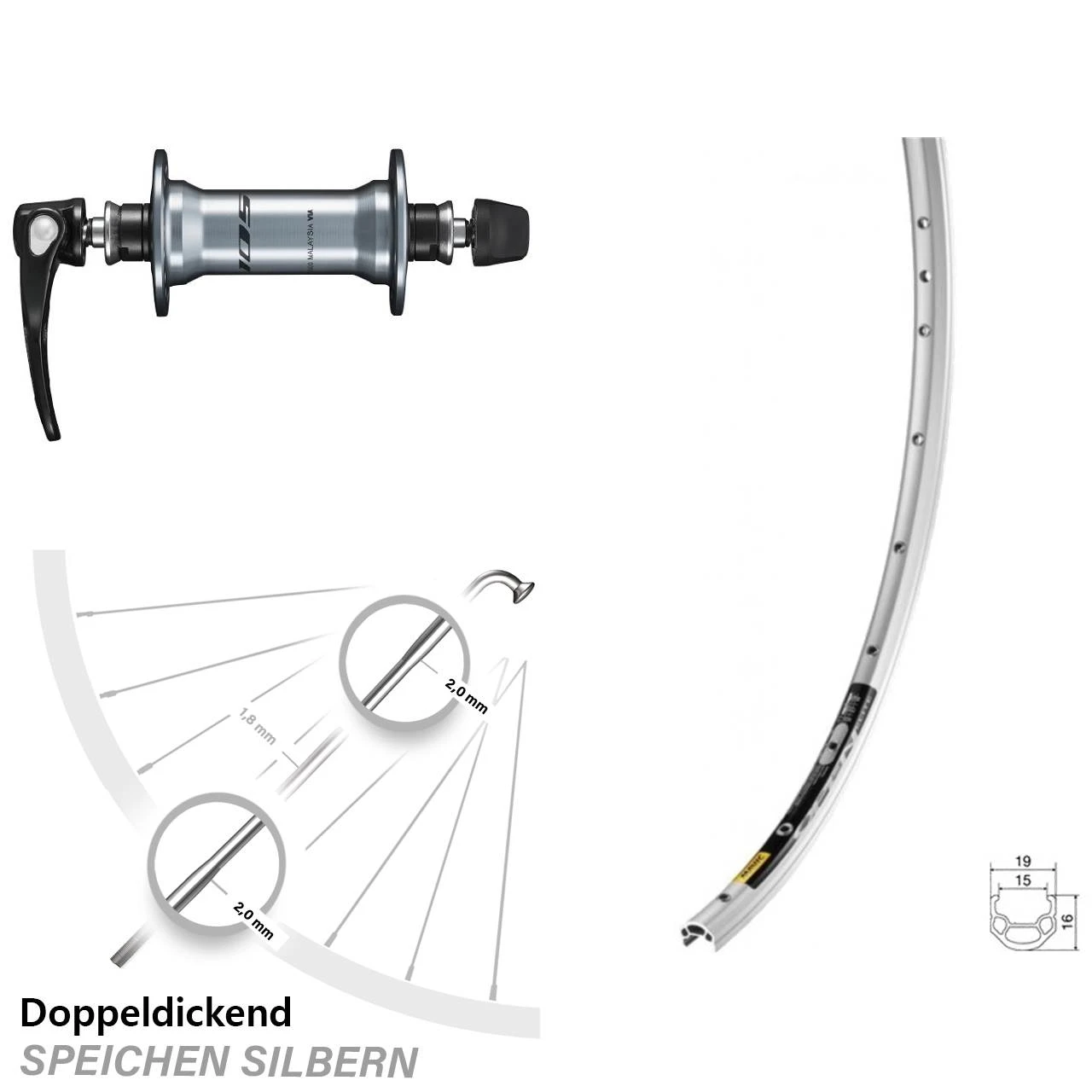 28 Zoll Vorderrad Shimano 105 HB-R7000 Mavic Open Elite 3 28 Zoll Vorderrad Shimano 105 HB-R7000 Mavic Open Elite