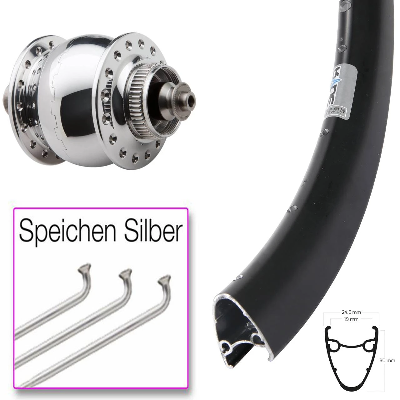 Laufrad Ryde Dutch 19 Schwarz Son 28 Disc Centerlock Hohlachse Silbern Poliert 3 Laufrad Ryde Dutch 19 Schwarz Son 28 Disc Centerlock Hohlachse Silbern Poliert