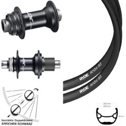 27,5 Zoll Laufradsatz Shimano XT 12-fach Ryde Andra 321 Steckachse 15/100 12/142