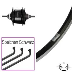 26 Zoll Ryde Andra 35 Hinterrad Shimano Alfine 8-Gang Schwarz