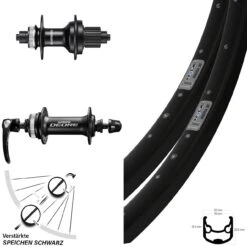 Laufradsatz 26 Zoll Shimano Deore MT 500 Micro Spline 12-fach Ryde Andra 30