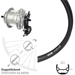 Rohloff Speedhub TS DB OEM2 Silbern Hinterrad 28 Zoll Ryde Andra 321 Disc