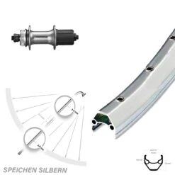 26 Zoll Hinteres Rad Ryde ZAC 2000 Shimano Alivio FH-M4050 Nabe