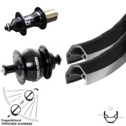 Ryde ZAC 2000 Dynamo Laufradsatz 28 Zoll Novatec F162 Shutter Precision PV-8