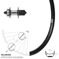 24 Zoll Hinterrad Shimano Deore FH-M525A Ryde Andra 29 Disc Für 6-Loch