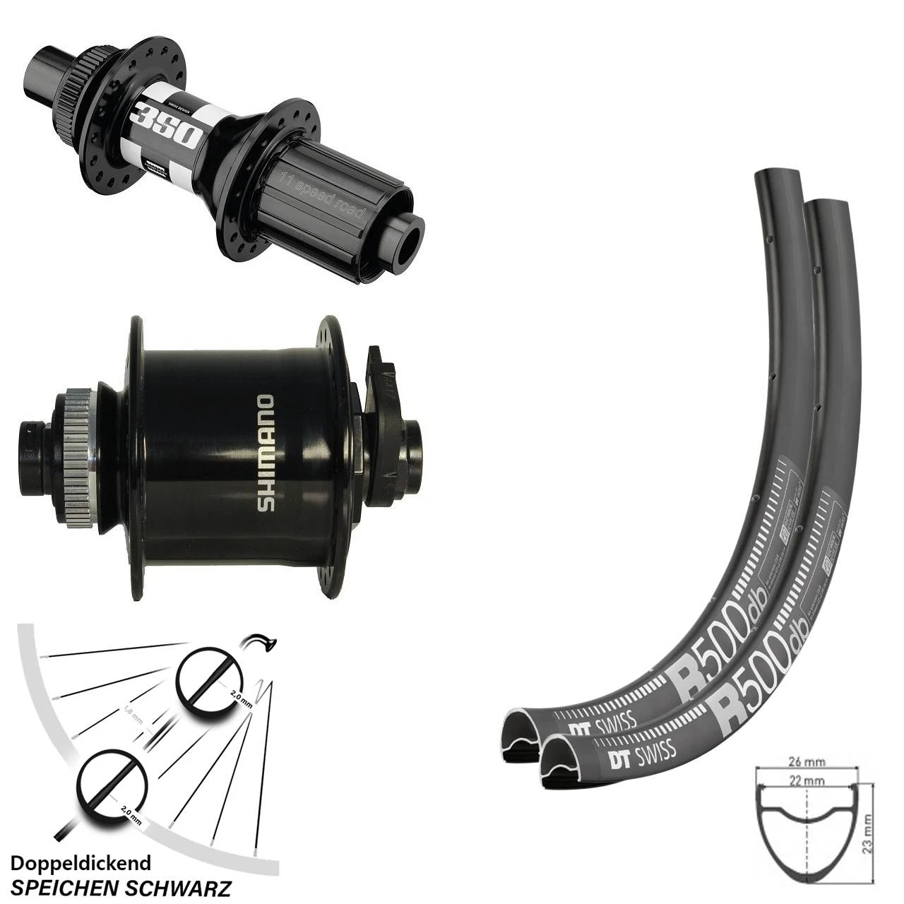 Dt-swiss Gravel DT Swiss 28 Zoll Laufradsatz R 500 DB 350 Shimano UR705 Centerlock 3 Dt-swiss Gravel DT Swiss 28 Zoll Laufradsatz R 500 DB 350 Shimano UR705 Centerlock