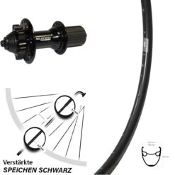 Hinterrad 29 Zoll Rodi Ryde DP 19 XLC Evo 8-11-fach Schwarz