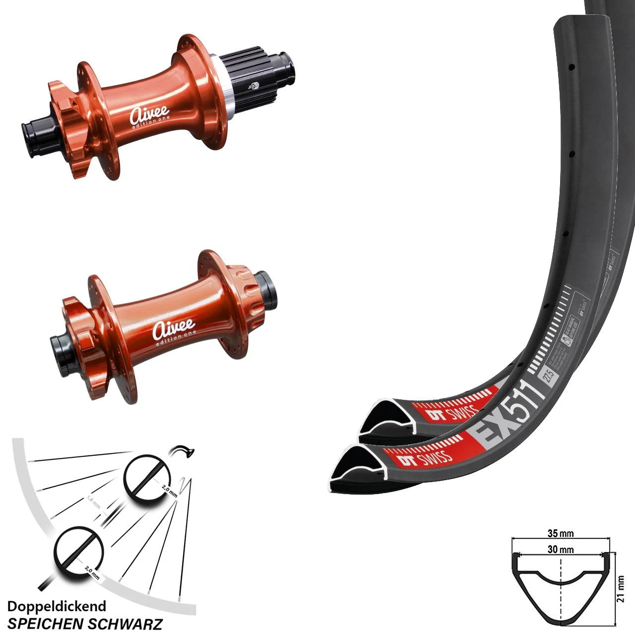 Dt-swiss Laufradsatz 27,5 Zoll DT Swiss EX 511 Aivee Edition One Boost 12-fach Micro Spline 3 Dt-swiss Laufradsatz 27,5 Zoll DT Swiss EX 511 Aivee Edition One Boost 12-fach Micro Spline