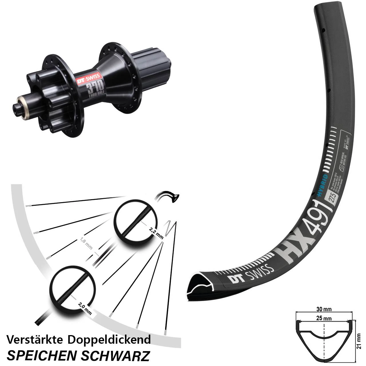 Dt-swiss DT Swiss 370 QR Shimano 11-fach HX 491 Hinterrad 29 Zoll Für 6-Loch 3 Dt-swiss DT Swiss 370 QR Shimano 11-fach HX 491 Hinterrad 29 Zoll Für 6-Loch