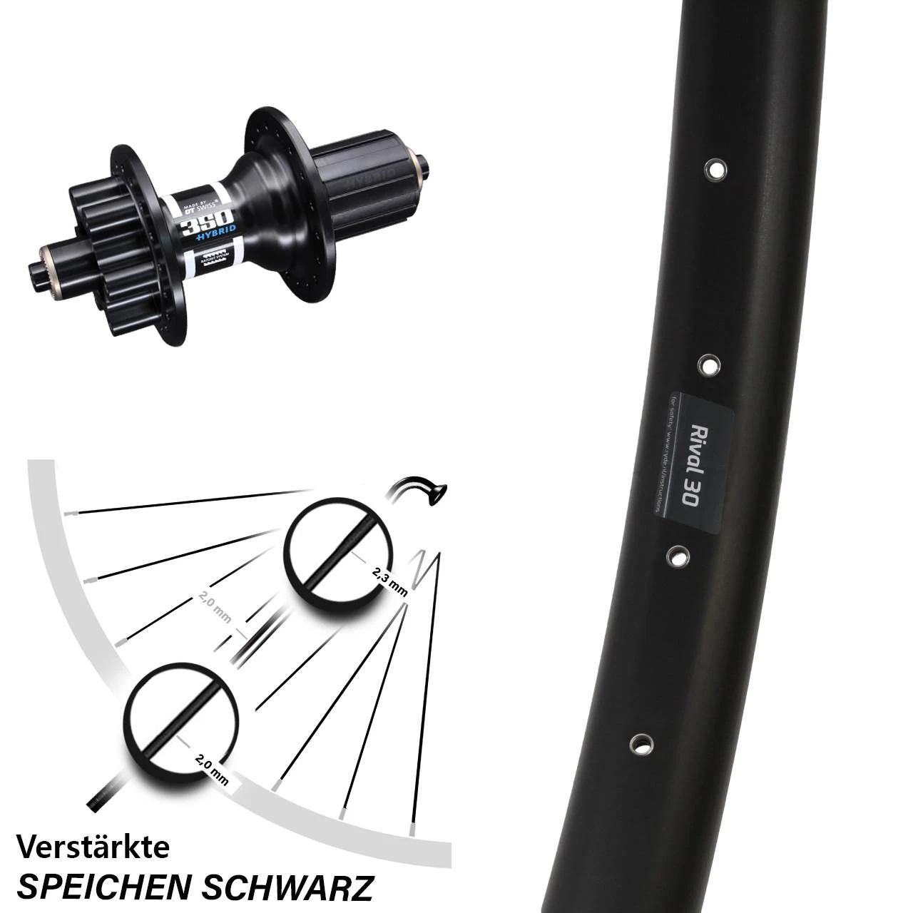 Hinterrad Ryde Rival 30 Disc 29 Zoll DT Swiss 350 Hybrid 5/135 Mm 3 Hinterrad Ryde Rival 30 Disc 29 Zoll DT Swiss 350 Hybrid 5/135 Mm