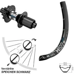 Dt-swiss Hinterrad 27,5 Zoll DT Swiss H 522 Disc 350 Hybrid 12/142 Mm 6-Loch