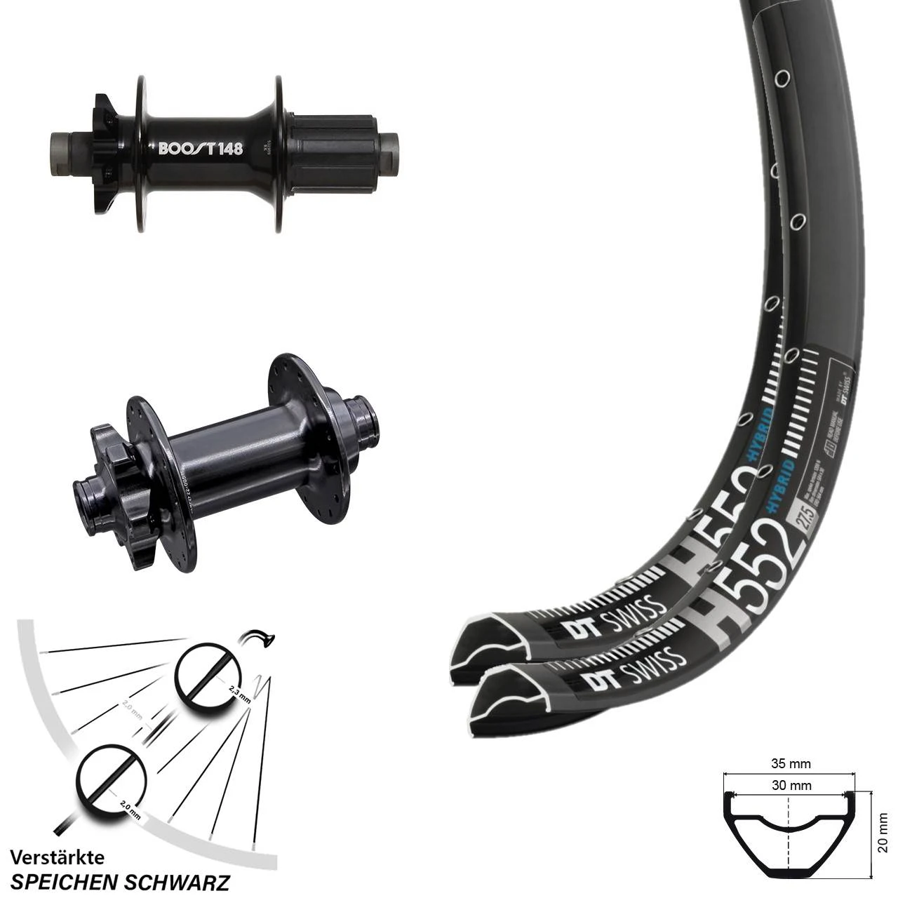 Dt-swiss Laufradsatz 29 Zoll DT Swiss H 552 Aivee Boost 110/148 Mm 6-loch 11-fach 3 Dt-swiss Laufradsatz 29 Zoll DT Swiss H 552 Aivee Boost 110/148 Mm 6-loch 11-fach