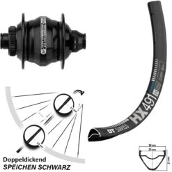 Dt-swiss 27,5 Zoll Nabendynamolaufrad DT Swiss HX 491 Shutter Precision PL-8X-M 12x100