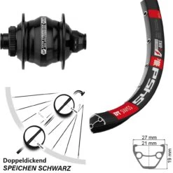 Dt-swiss Vorderrad 28-29 Zoll DT Swiss 545 Shutter Precision PL-8XM 12x100 Nabendynamo