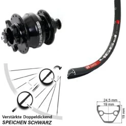 Dt-swiss Vorderrad Mit Nabendynamo Shutter Precision PD-8 DT Swiss 466 27,5 Zoll