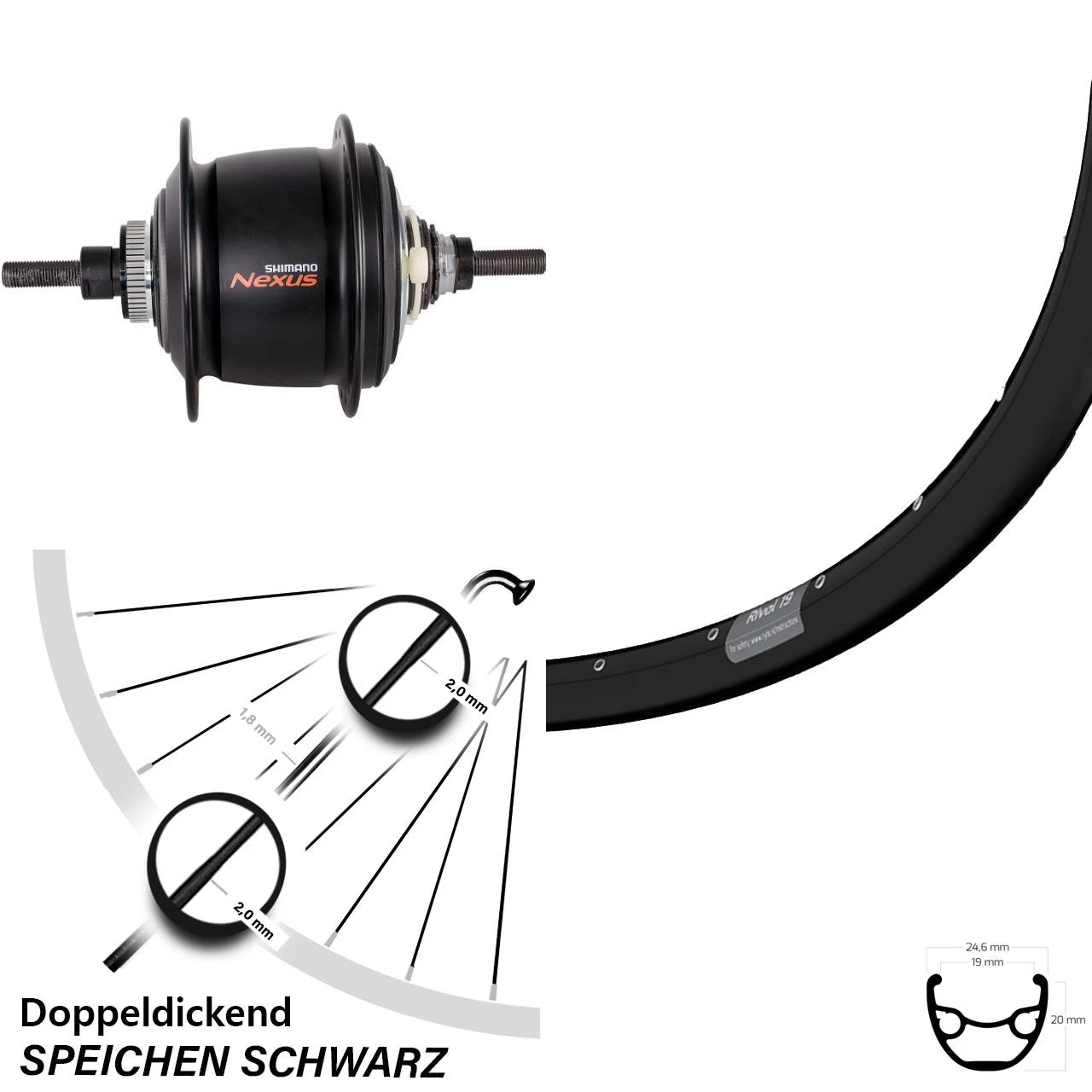 27,5 Zoll Ryde Rival 19 Disc Hinterrad Shimano SG-C6001-8D 3 27,5 Zoll Ryde Rival 19 Disc Hinterrad Shimano SG-C6001-8D