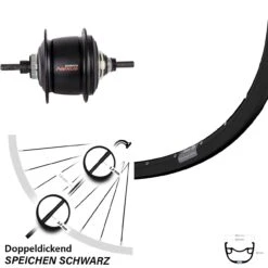 27,5 Zoll Ryde Rival 23 Disc Hinterrad Shimano SG-C6001-8D Schwarz