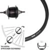 28-29 Zoll Ryde Andra 321 Disc Hinterrad Shimano SG-C6001-8D Schwarz