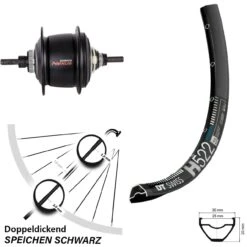 Dt-swiss Laufrad 29 Zoll DT Swiss H 522 Disc Schwarz Shimano SG-C6001-8D