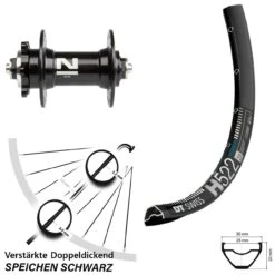 Dt-swiss Vorderrad 29 Zoll DT Swiss H 522 Disc Novatec D041SB 5/100 Mm 6-loch