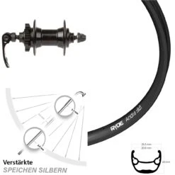 Ryde Andra 321 Vorderrad 26 Zoll 6-Loch Novatec Nabe Schnellspanner