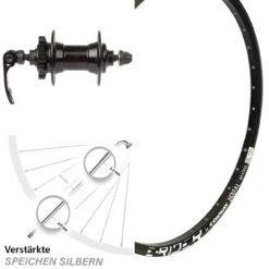 26 Zoll Vorderrad Novatec Nabe 6-Loch Mach 1 Magma 5/100 Mm