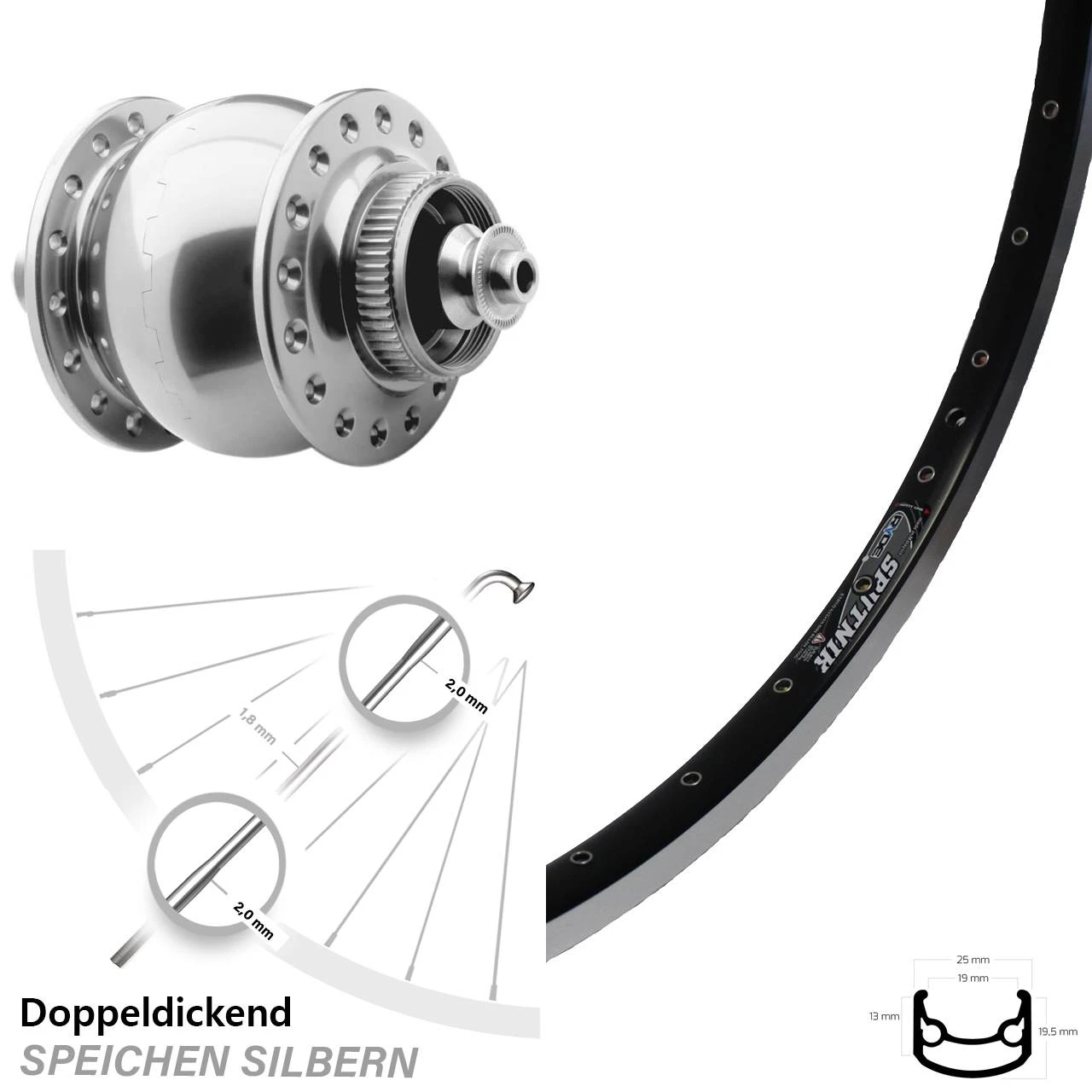 Vorderes Laufrad 28 Zoll Ryde Sputnik Son 28 Centerlock 3 Vorderes Laufrad 28 Zoll Ryde Sputnik Son 28 Centerlock