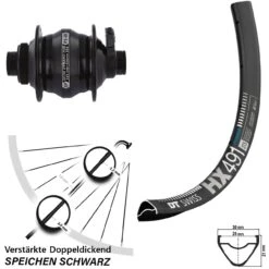 Dt-swiss Shutter PL8X Nabendynamo DT Swiss HX-491 MTB-Vorderrad 29 Zoll
