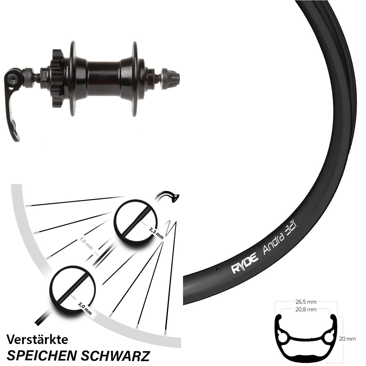28-29 Zoll Laufrad Ryde Andra 321 Novatec Nabe 6-Loch 3 28-29 Zoll Laufrad Ryde Andra 321 Novatec Nabe 6-Loch