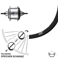 Hinterrad 28-29 Zoll Ryde Rival 23 Shimano Alfine Silbern 11-Gang