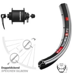 Dt-swiss 28 Zoll Nabendynamo Vorderrad DT Swiss 535 Shimano DH-T4000 Alivio