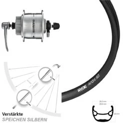 Nabendynamo Vorderrad Shimano DH-3D32-QR Ryde Andra 321 26 Zoll 6-Loch