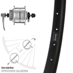 Shimano DH-3D32-QR Ryde Rival 30 Disc 6-loch Dynamo Vorderrad 29 Zoll