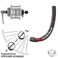 Dt-swiss Vorderrad Mit Nabendynamo Shimano DH-3D32-QR DT Swiss 533 D 27,5 Zoll Für 6-Loch