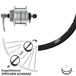 Dynamo Vorderrad 28-29 Zoll Ryde Rival 21 Shimano DH-3D32-QR Für 6-Loch