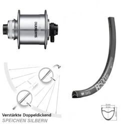 Dt-swiss Vorderes Rad Mit Nabendynamo Shimano DH-UR705-3D DT Swiss R 500 27,5 Zoll Für Steckachse